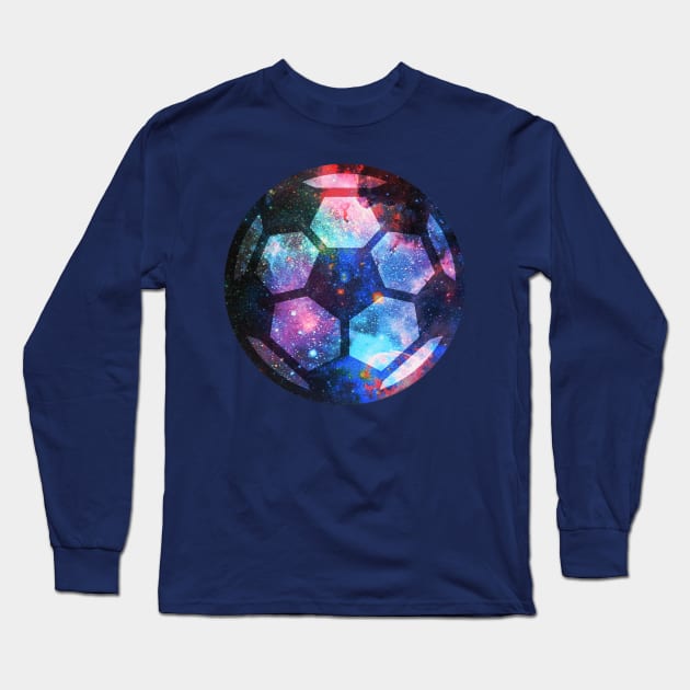 Soccer Galaxy Space Gift Long Sleeve T-Shirt by Rayrock76